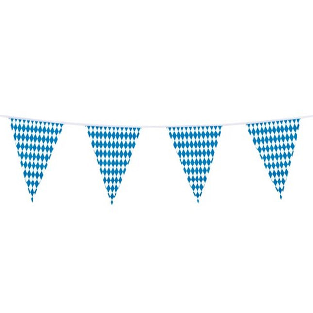 Vlaggenlijn Bavaria Bier met vlaggetjes in de kleuren blauw en wit