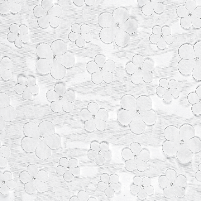 tafelloper met witte bloemen
