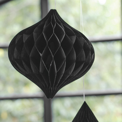 zwarte honeycomb in druppelvorm