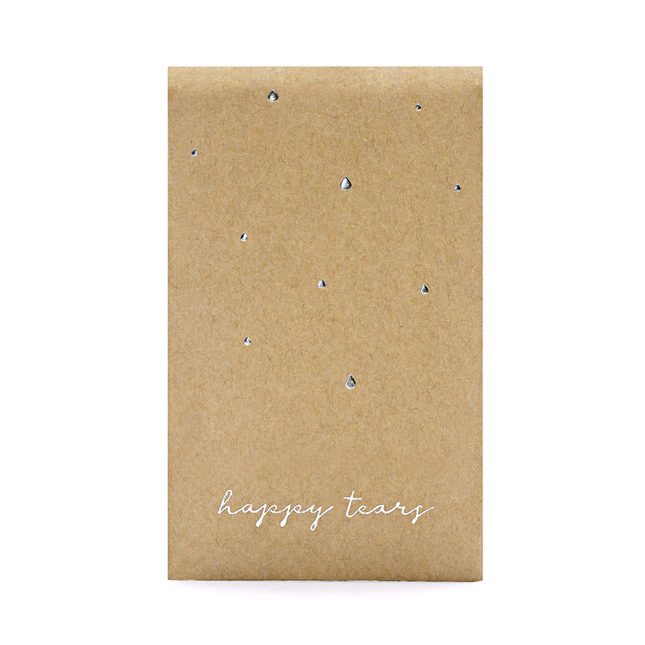 zakjes met tissues en de tekst happy tears
