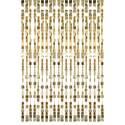 Metalen backdrop met gouden vierkantjes van 2 meter lang