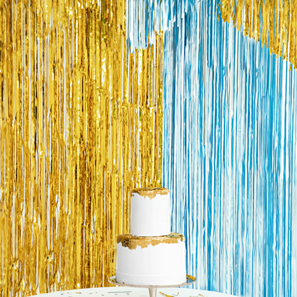 gouden en blauwe verjaardags versiering