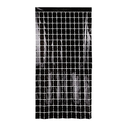 zwart deurgordijn met metallic effect