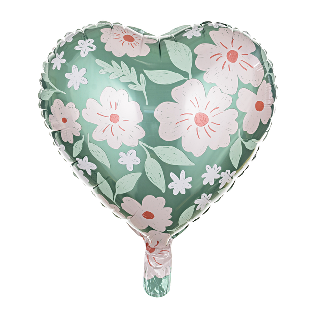 hartjes ballon met bloemen