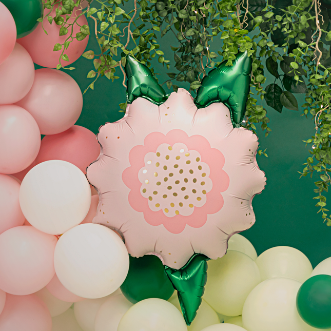 lichtroze bloem folieballon