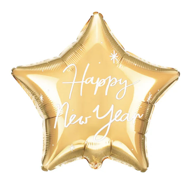 Gouden foliester met daarop Happy New year
