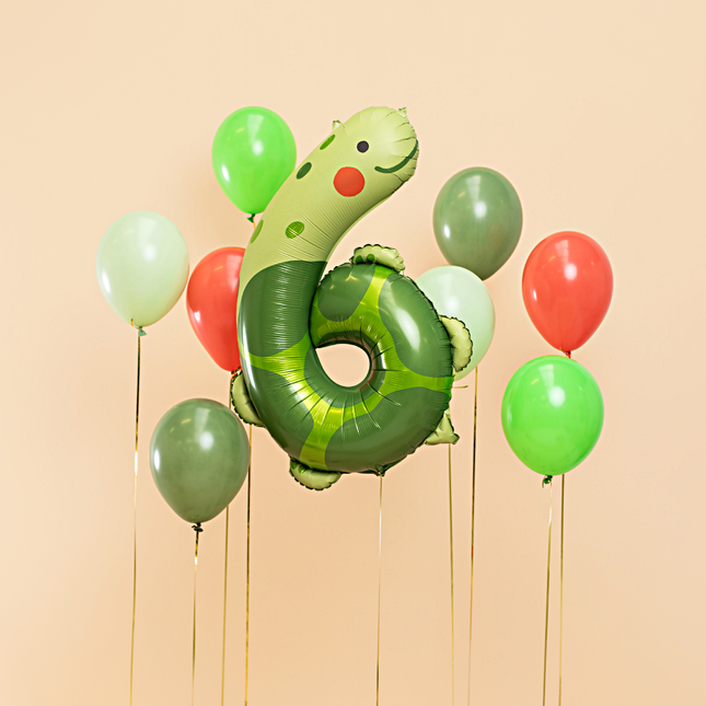 folieballon cijfer 6 groen schildpad