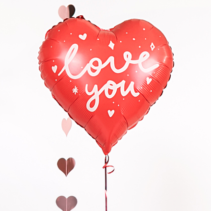Folieballon Rood Hart - 'Love You'