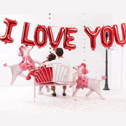 Folieballon 'I Love You' Rood - 3 Meter