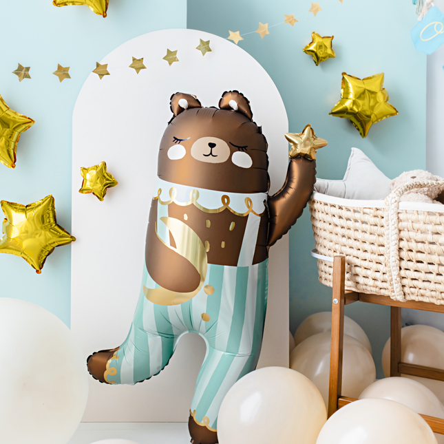 kinderkamer jongen versiering blauw en bruin