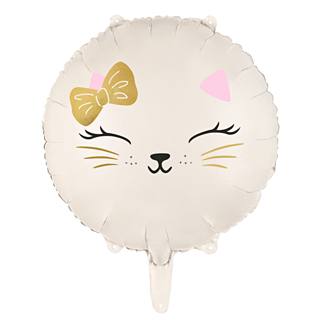 folieballon kitten creme en roze