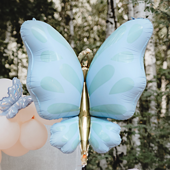 mintgroene vlinder ballon met gouden details