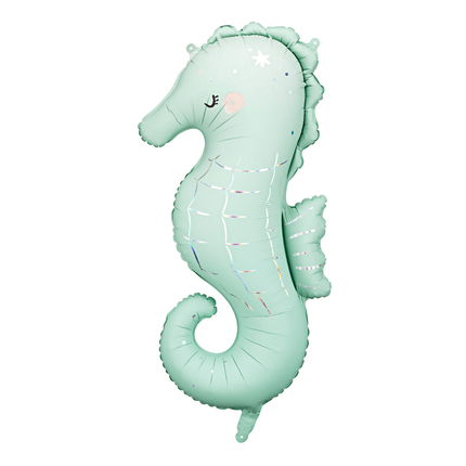 mintgroen zeepaardje met iridescent details