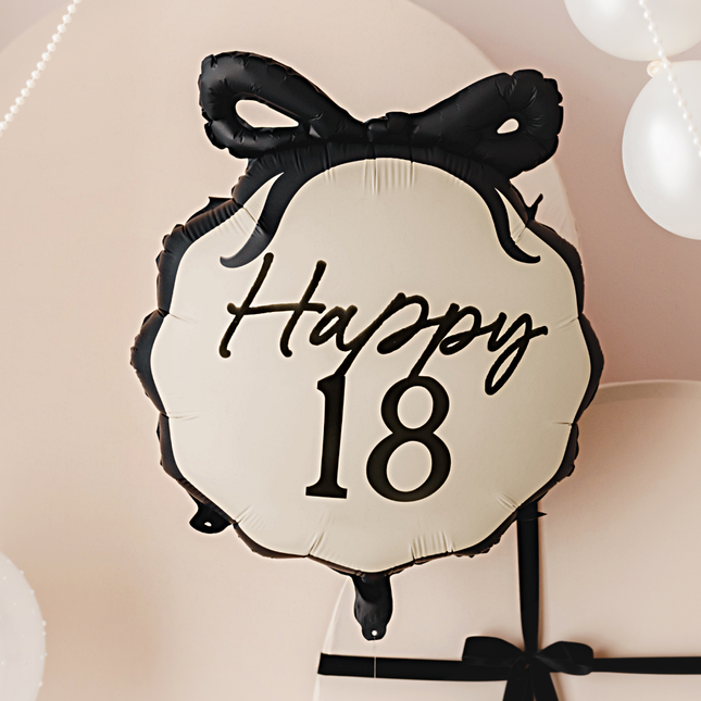 zwart en creme ballon happy 18