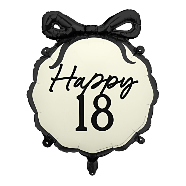 zwart en creme ballon happy 18
