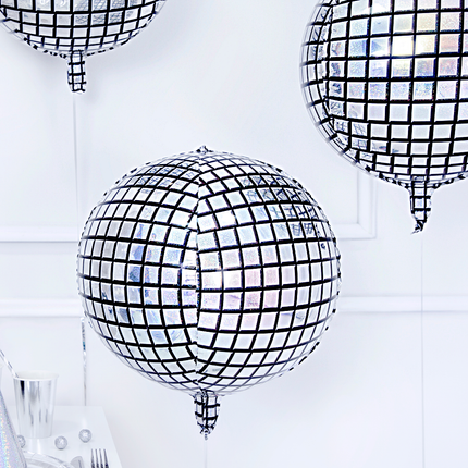 folieballon discobal zilver