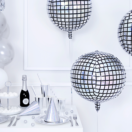 folieballon discobal zilver