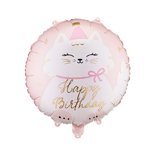 Folieballon Happy Birthday - Kitten
