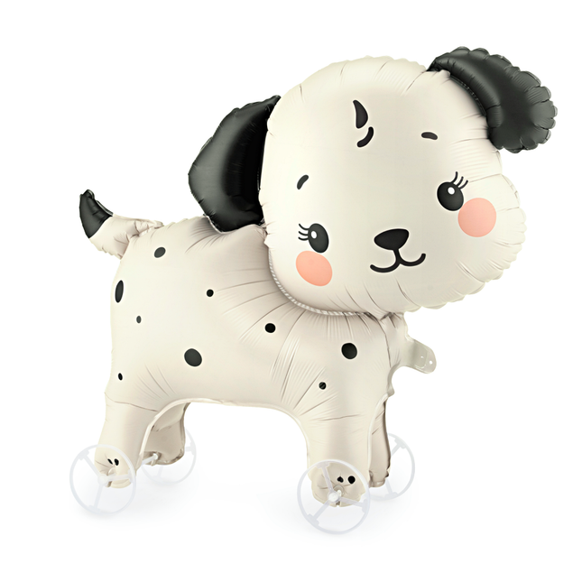 Folieballon met Wieltjes – Hond - Beige & Zwart
