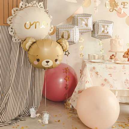 Folieballon Beer - Beige & Bruin