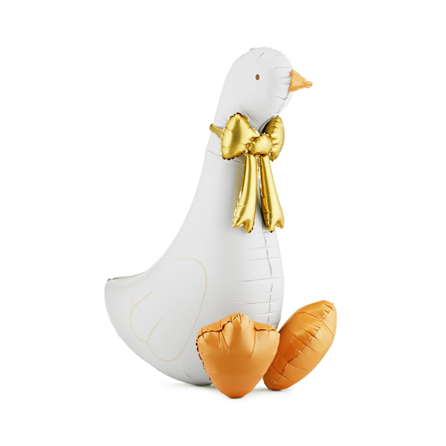 Folieballon Gans - Wit & Goud
