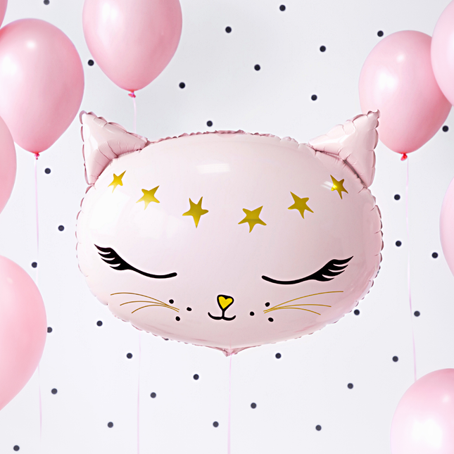 folieballon roze kat
