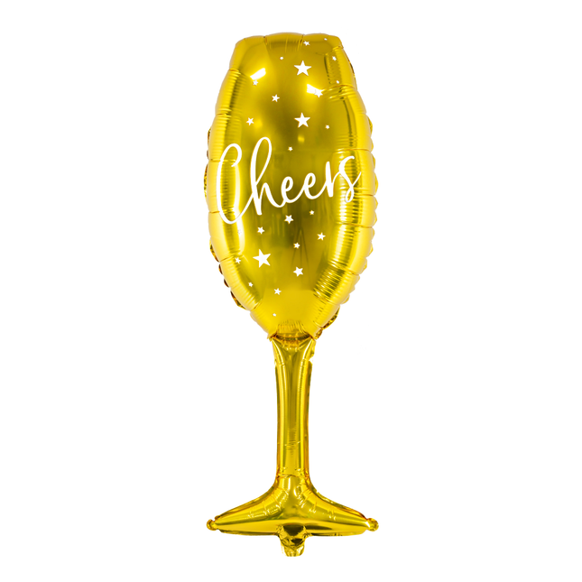 gouden champagneglazen folieballon