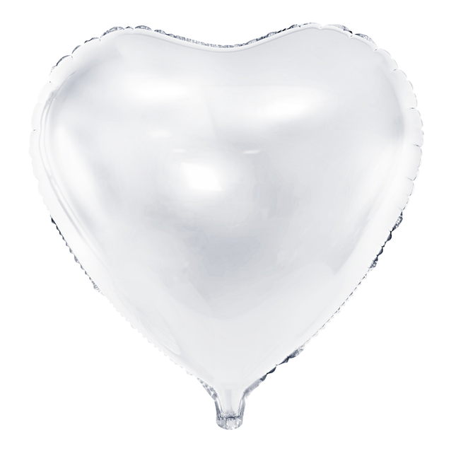 Folieballon - Wit Hart