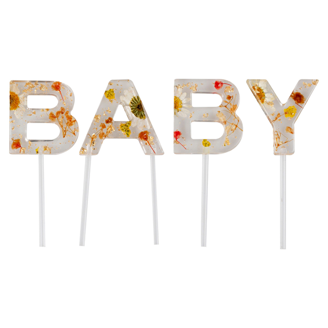 Cupcake toppers met droogbloemen erin