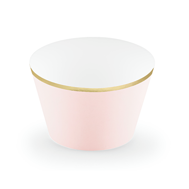 Cupcake Wikkels Roze & Goud - 6 stuks