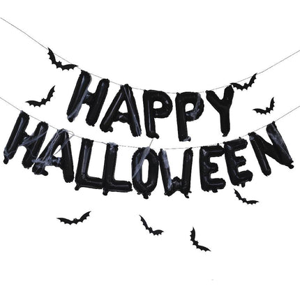 Happy Halloween folieballonnen aan een slinger