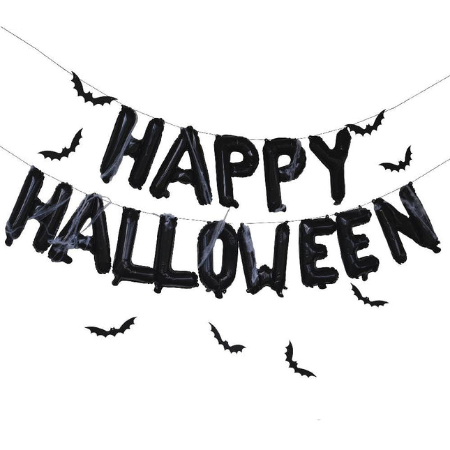 Happy Halloween folieballonnen aan een slinger