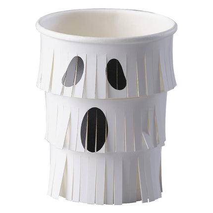 Beker met franjes en spookgezicht