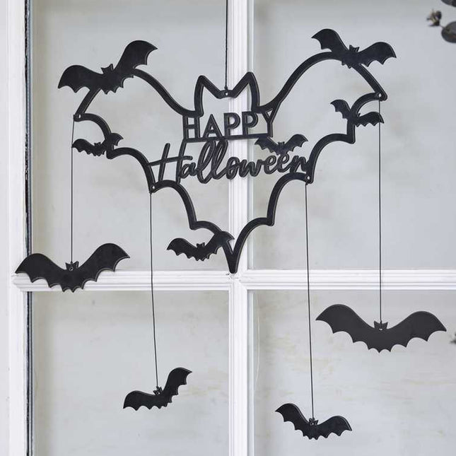 Deurdecoratie met vleermuizen