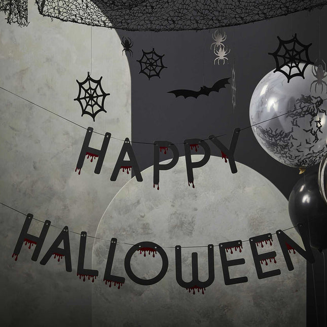 letterbanner met happy halloween