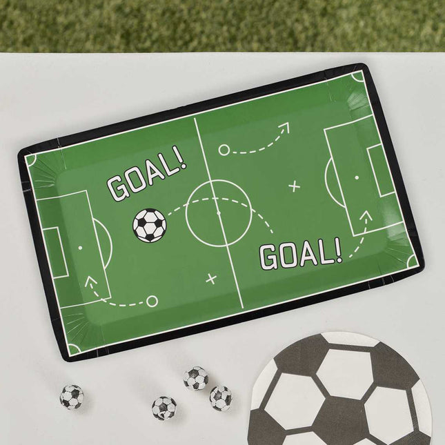 bordje in de stijl van een voetbalveld