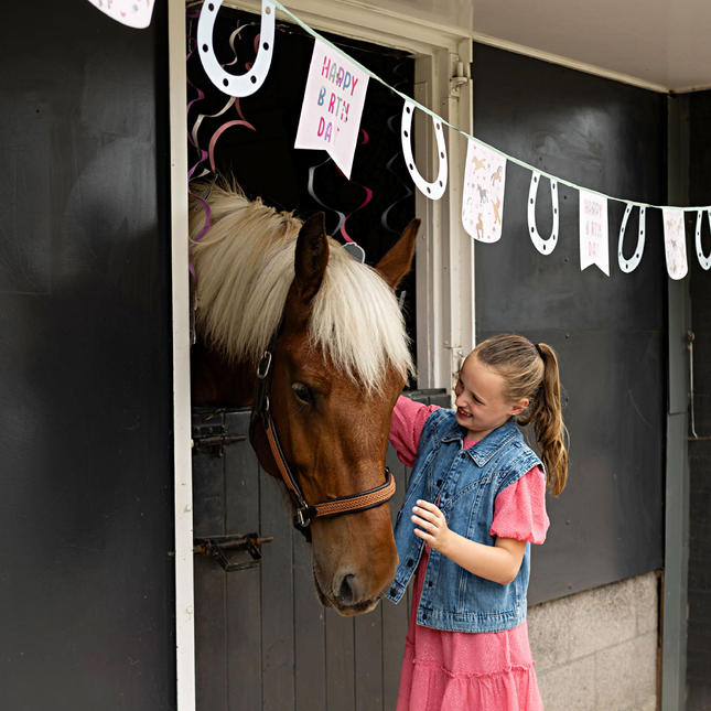 paarden slinger met hoefijzers