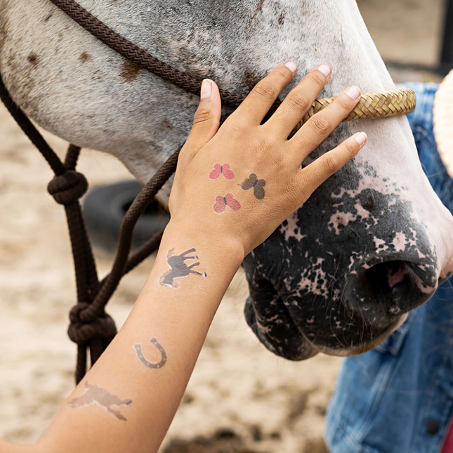 tijdelijke plaktattoos paarden en vlinders