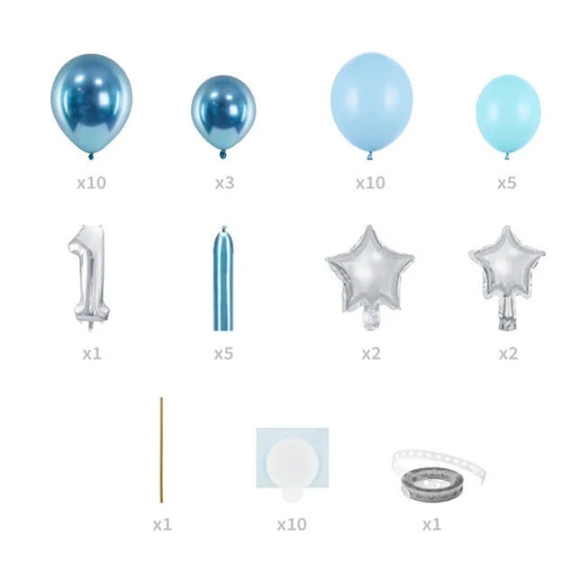 pakket met ballonnen en de aantallen