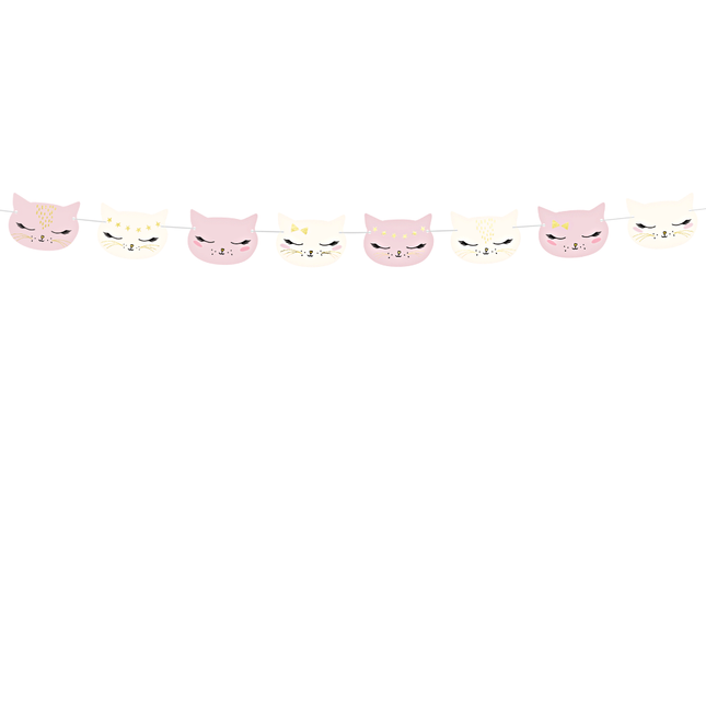 katten slinger roze en creme