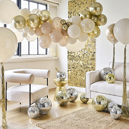 Champagne noir goud en zilver verjaardag thema