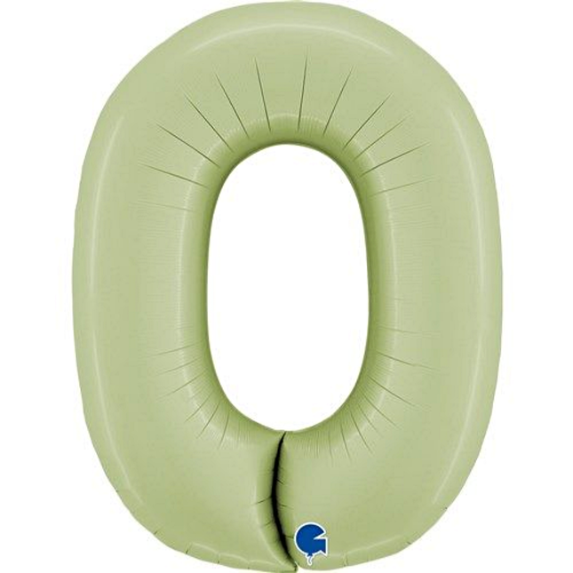 groene folieballon cijfer 0