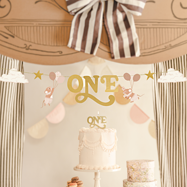 Slinger 1 Jaar - Muisjes Beige & Goud