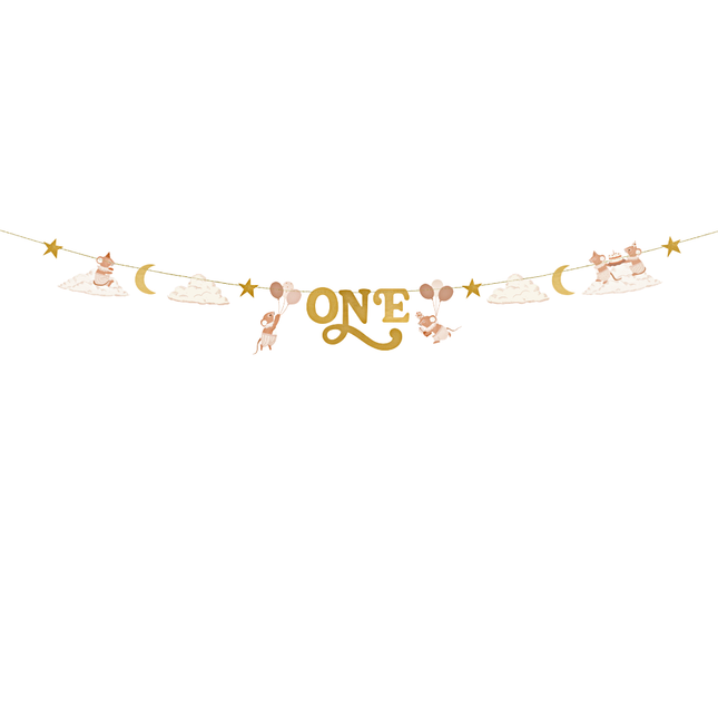 Slinger 1 Jaar - Muisjes Beige & Goud