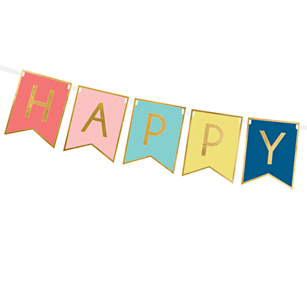 Happy birthday slinger met gouden details