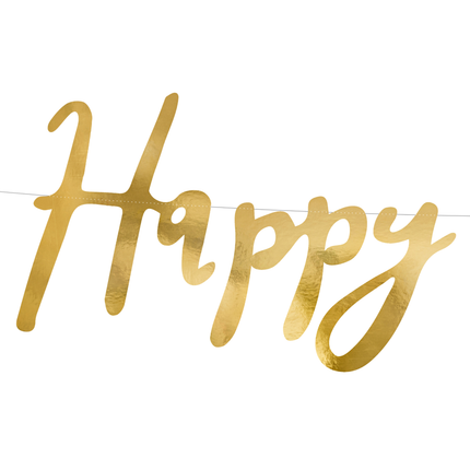 gouden happy birthday slinger
