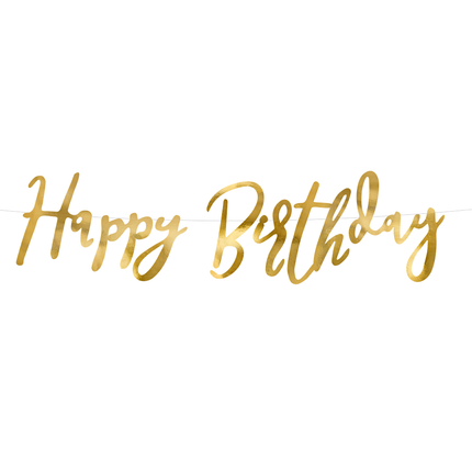 gouden happy birthday slinger