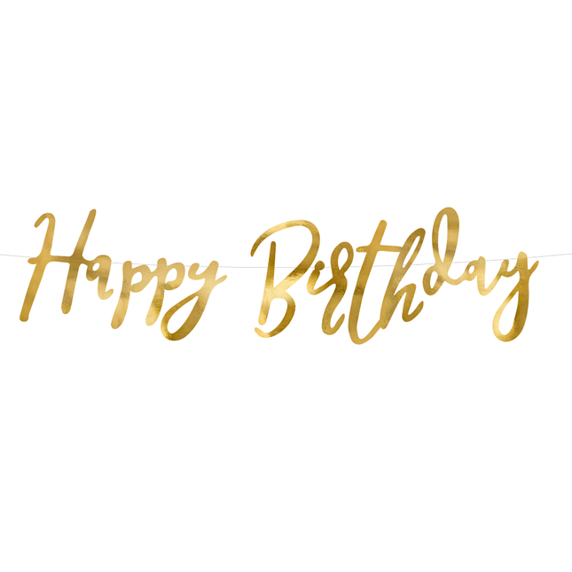 gouden happy birthday slinger