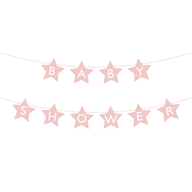 roze slinger babyshower met sterretjes