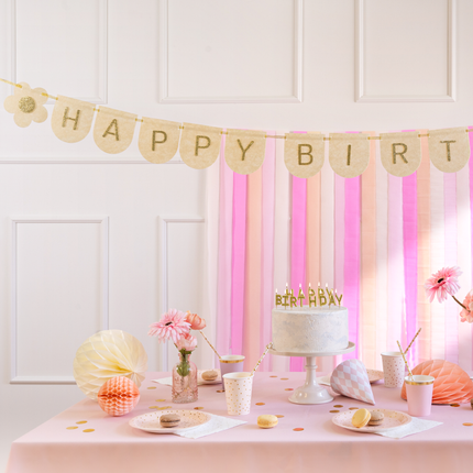Stoffen Slinger - Happy Birthday & Madeliefjes
